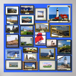 Póster 22 faros de Maine