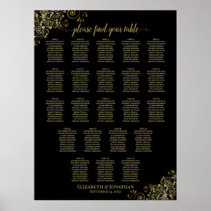 Póster 22 Tabla de asientos para Bodas de mesa Fragmentos