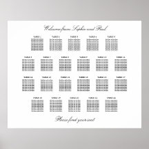22 Tabla Gráfico de Asientos Minimalista Elegante