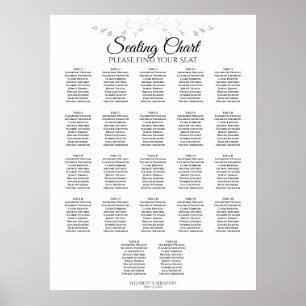 Póster 22 Tabla Tabla Tabla de asientos simples de Boda b