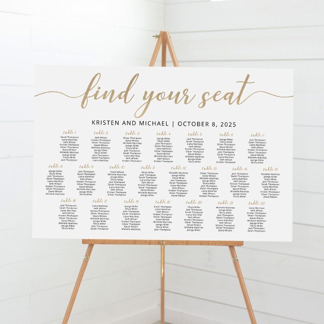 Póster 22 Tablas Encuentre Su Plan De La Tabla De Asiento (Subido por el creador)