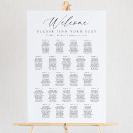 Póster 22 tablas Tabla de asientos de bienvenida