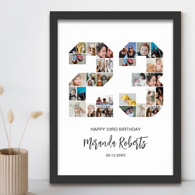 Póster 23.ª Collage de fotos número de cumpleaños 23 Pers (Subido por el creador)