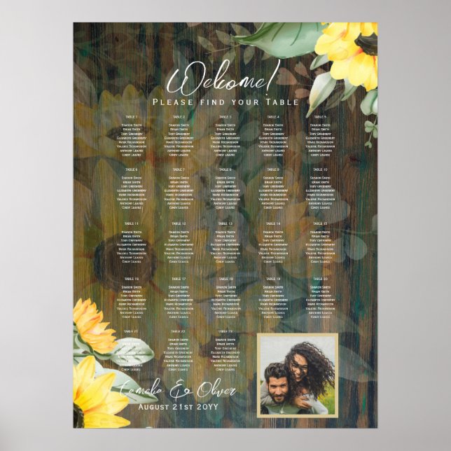 Póster 23 SILLONES DE FOTOGRAFÍA DE MADERA Rústica DE Mes (Frente)