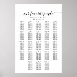 Póster 23 Tabla de asientos para invitados grandes Bodas