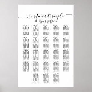 Póster 23 Tabla de asientos para invitados grandes Bodas