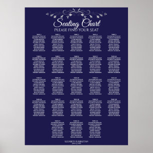 Póster 23 Tabla Elegante Boda azul de la Marina