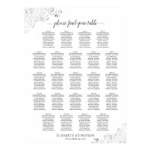 23 Table Lacy Silver Frills Wedding Seating Chart