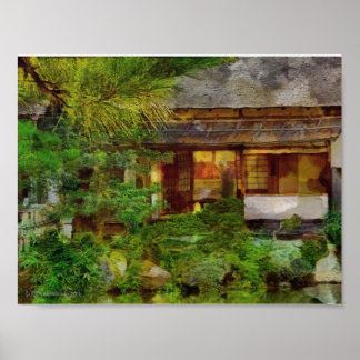 Póster 241 Visitante japonés de la casa de té Garden