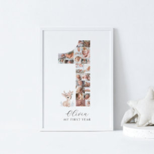 Póster 24 fotos Collage de fotos de cumpleaños 1