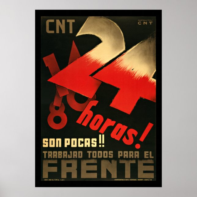 Póster 24 horas Poster de propaganda de la guerra civil e (Frente)