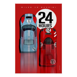 Póster 24 Hours 1966 Ford vs Ferrari