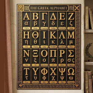 Póster 24 Letras del Alfabeto Griego - Estética Grecia