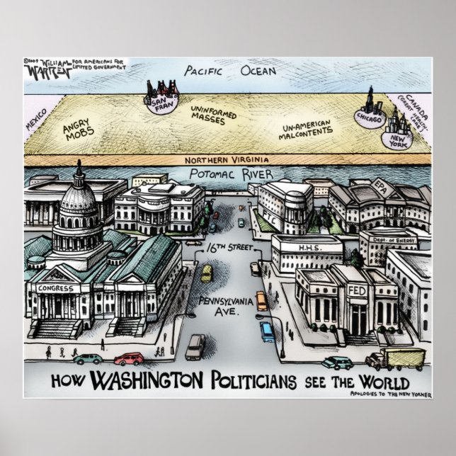 Póster 24" x 20", Poster - Vista desde Washington, D.C. (Frente)