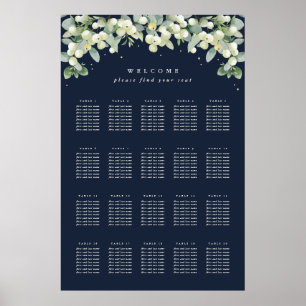Póster 24x36" 20 Tablas del Poster de la tabla de asiento