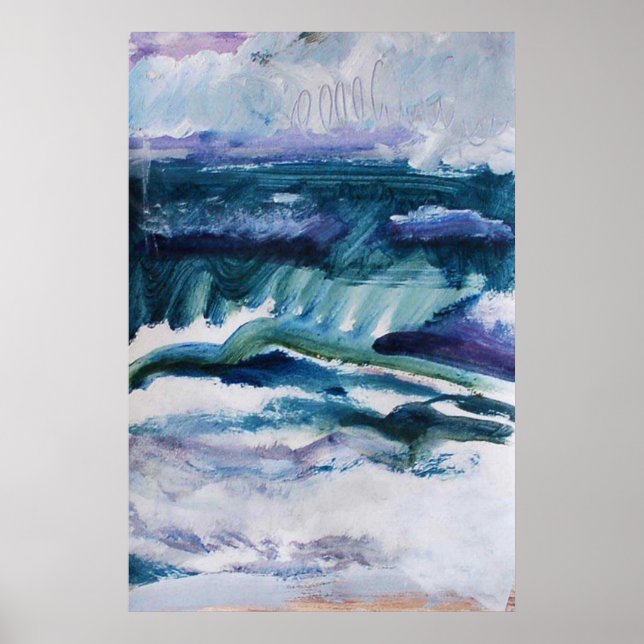 Póster 24x36 Poster de Seascape, Beach, Ocean Painting (Frente)