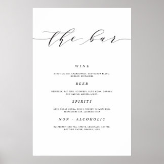 Póster 24x36 Wedding Bar Sign Poster Print