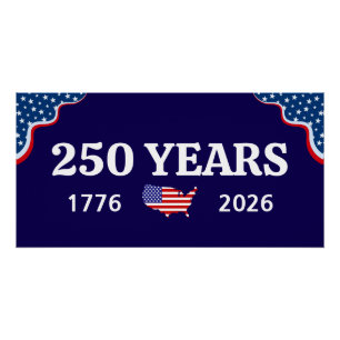 Póster 250º Aniversario América 1776-2026 Cumpleaños EE.