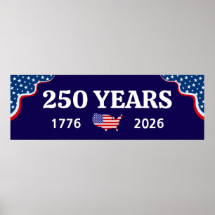 Póster 250º Aniversario América 1776-2026 Cumpleaños EE.