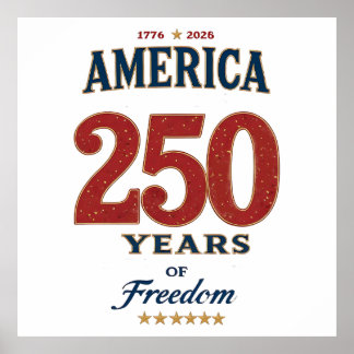 Póster 250º Aniversario de la Libertad de América 1776 Ce
