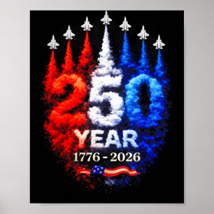 Póster 250º Aniversario USA Patriótico 250 Años Americano