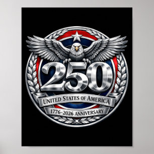 Póster 250º cumpleaños de América 250 años del pueblo en 