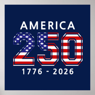 Póster 250º cumpleaños de los Estados Unidos