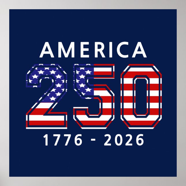Póster 250º cumpleaños de los Estados Unidos (Frente)