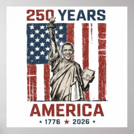 Póster 250º Estatua de la Libertad Americana Camiseta Pat