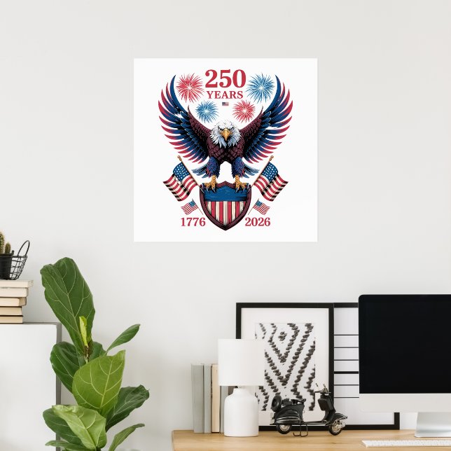 Póster 250 aniversario 250 años EE. UU. 1776 (Oficina en casa)