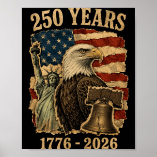 Póster 250 Aniversario Águila Doméstica Aamerica 250 Años