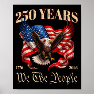 Póster 250 aniversario bandera de américa 250 años 4 de