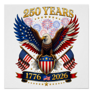 Póster 250 Aniversario de EE. UU. 1776-2026