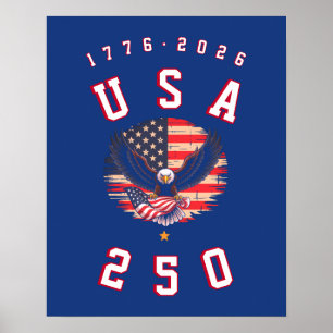 Póster 250 Aniversario de Estados Unidos USA 250 1776 202