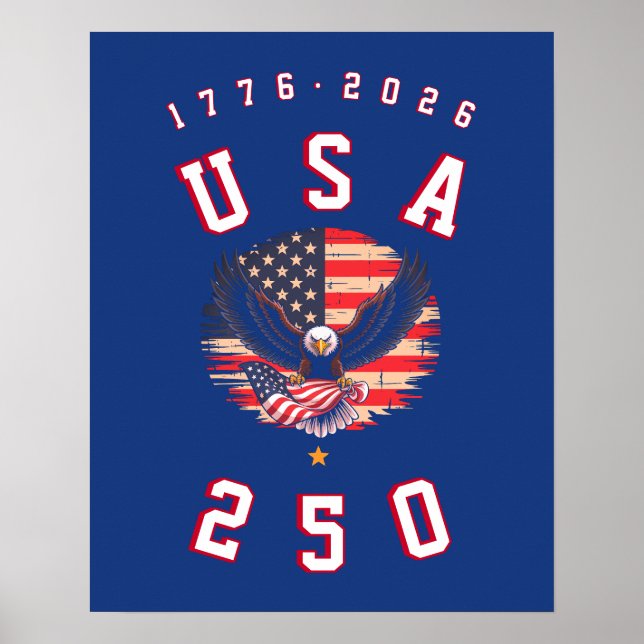 Póster 250 Aniversario de Estados Unidos USA 250 1776 202 (Frente)