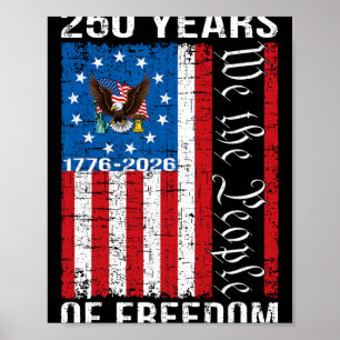 Póster 250 Aniversario EE. UU. 250 Año América Patriótica