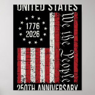 Póster 250 Aniversario EE. UU. 250 Año América Patriótico