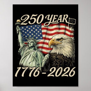 Póster 250 Aniversario EE. UU. 250 Años Americano 4 de Ju