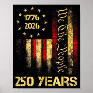 Póster 250 Aniversario EE. UU. 250 Años Americano 4 de Ju