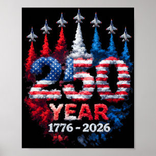 Póster 250 Aniversario EE. UU. Bandera Americana Patrióti