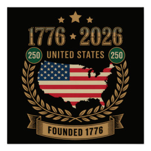 Póster 250 Aniversario Estados Unidos de América 250 EE.