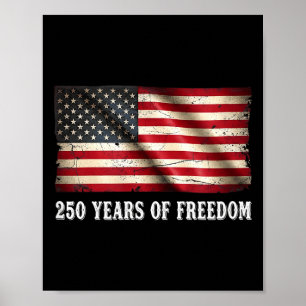 Póster 250 aniversario usa 4 de julio cumpleaños 250