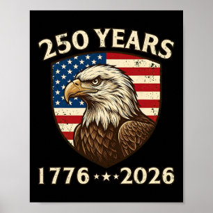 Póster 250 Aniversario Usa Águila Patriótica 250 4 De J