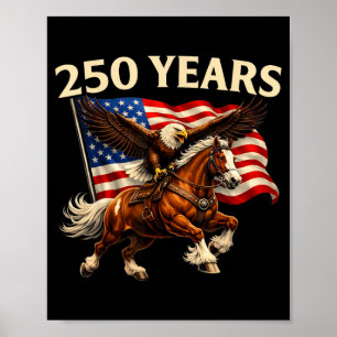 Póster 250 Aniversario USA Caballo Occidental Águila 250 