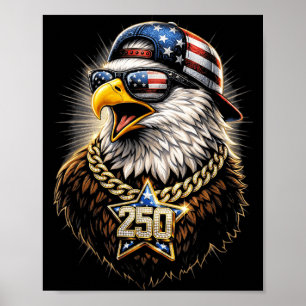 Póster 250 Aniversario USA Divertido 4 de Julio Independe