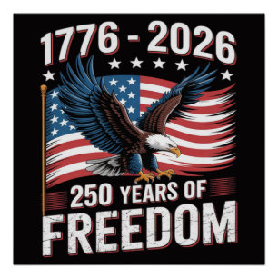 Póster 250 años 1776 2026 250º 4 de julio