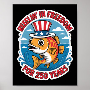Póster 250 años 1776-2026 Cumpleaños 250º Pesca _1 
