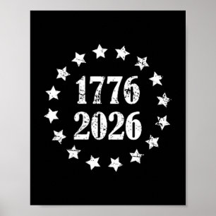 Póster 250 años 1776-2026 cumpleaños 250, 4 de julio