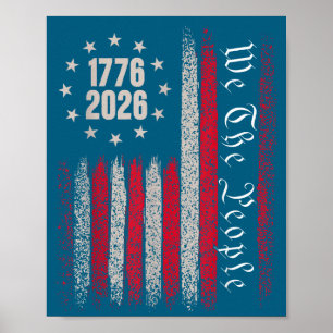 Póster 250 años 1776 2026 cumpleaños 250 Estados Unidos b
