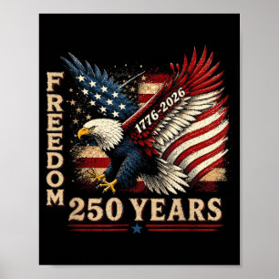 Póster 250 Años 1776 2026 Cumpleaños Águila Bandera De EE